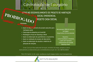 PRORROGADO ATÉ 28/03 - IA busca estagiário(a) para o projeto Casa Social Emergencial